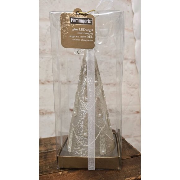 NEW Glass LED Angel Figurine With Color-Changing Lights By Pier 1 Imports - Picture 5 of 8